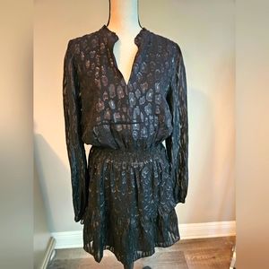 Lily Pulitzer Black and Silver Metallic dress size 14